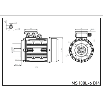 Silnik elektryczny 1,5kW 900 obr/min. 100 B14